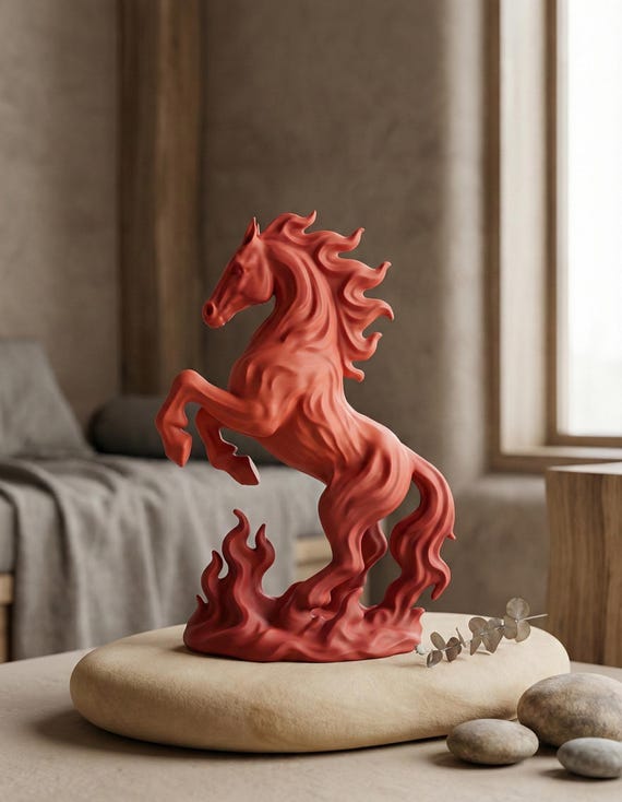 Year of the horse figure 2026 Red