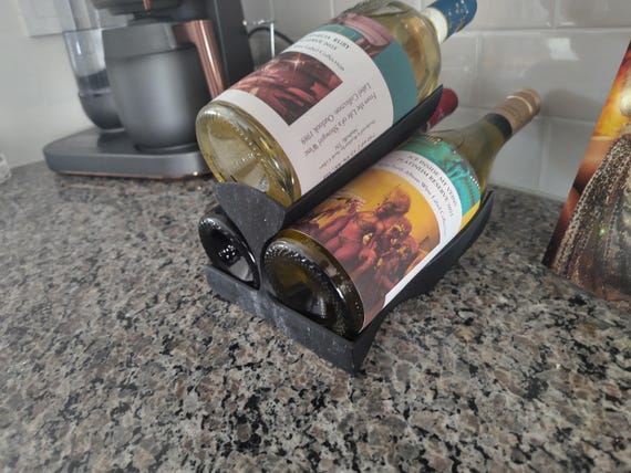 3D Printed Wine Rack – Modern Kitchen Countertop Wine Holder