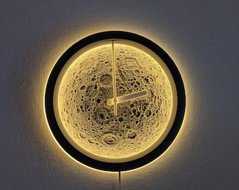 Moon LED Clock Wall Art