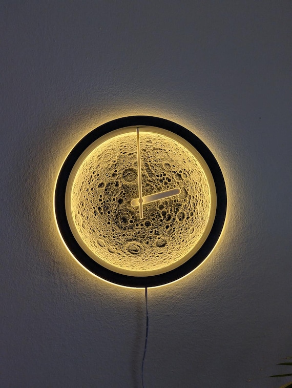 Moon LED Clock Wall Art