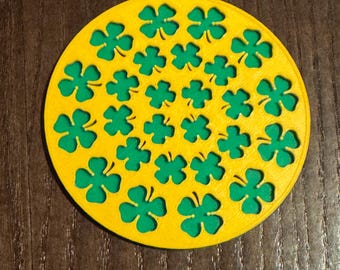 Posavasos de trébol, decoración del Día de San Patricio, PLA impreso en 3D, juego de 6