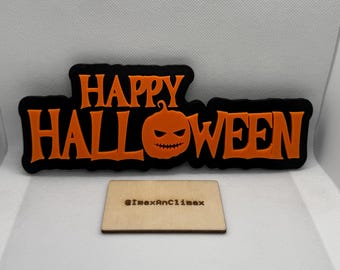 Exhibición de escritorio de Halloween de 8" x 3" con base autoportante, decoración de temporada espeluznante