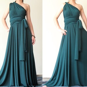 Customize Size & Length Bridesmaid Dress Full Length Infinity Dress Wrap Convertible Dress Green Evening Maxi Dress Jersey image 3