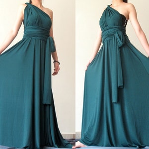 Customize Size & Length Bridesmaid Dress Full Length Infinity Dress Wrap Convertible Dress Green Evening Maxi Dress Jersey image 1