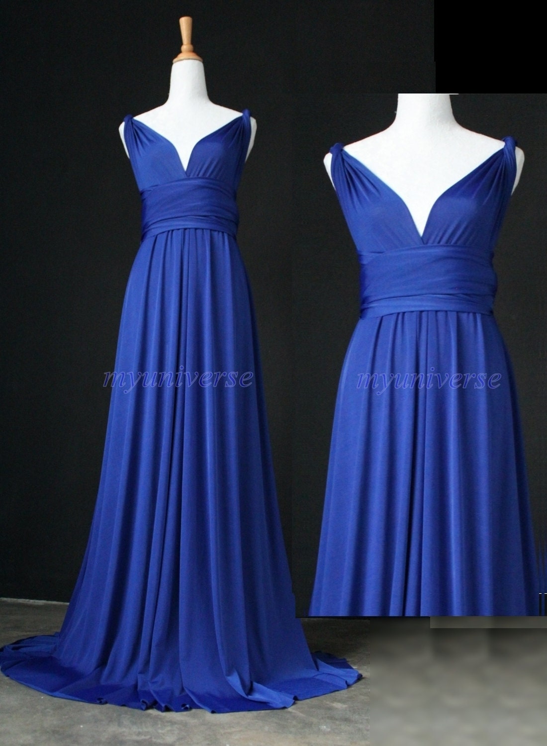 Royal Blue Maxi Dress Bridesmaid Dress Infinity Dress Wrap | Etsy