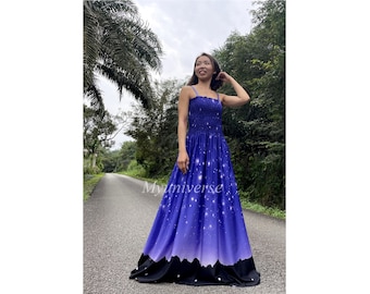 Blue Floral Maxi Dress Sundress Women Plus Size Dress Clothing Fancy Dress Full Length Long Hawaiian Dress Summer
