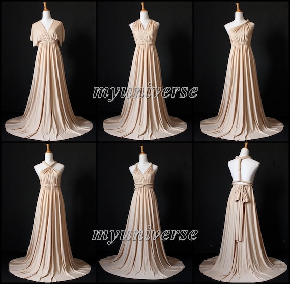 champagne infinity bridesmaid dress