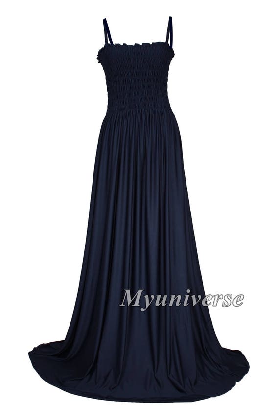 navy blue maxi evening dress