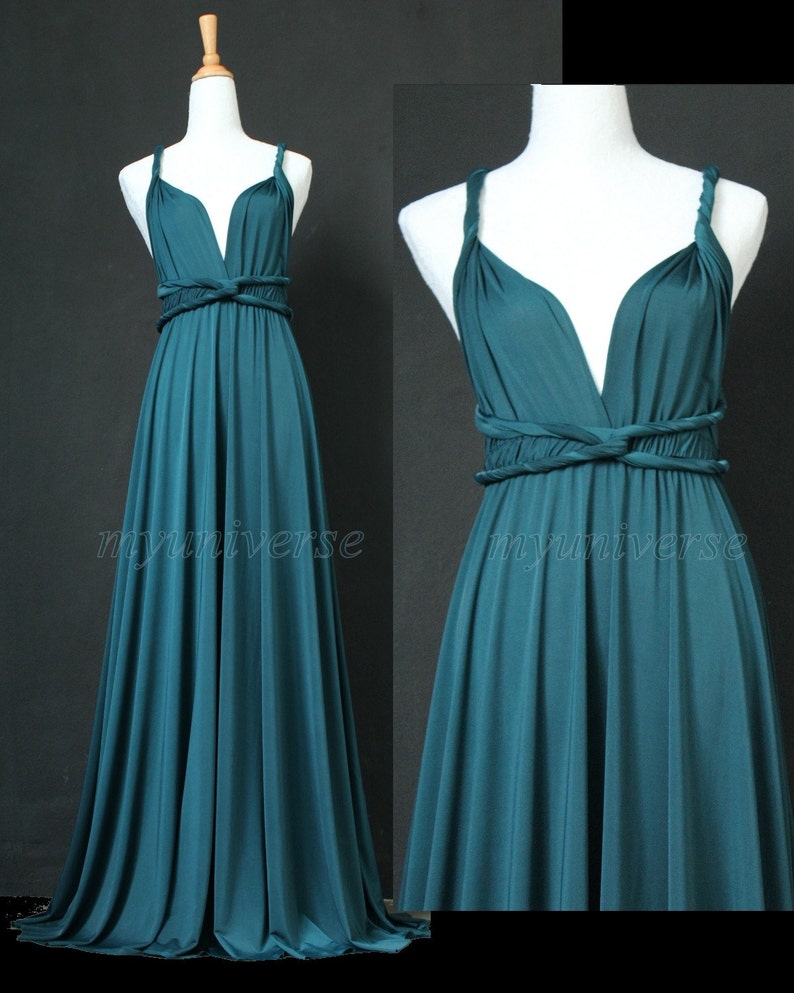 Customize Size & Length Bridesmaid Dress Full Length Infinity Dress Wrap Convertible Dress Green Evening Maxi Dress Jersey image 2