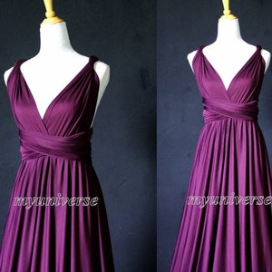 Dark Purple Bridesmaid Dress Wrap Convertible Dress Infinity Dress Maxi ...