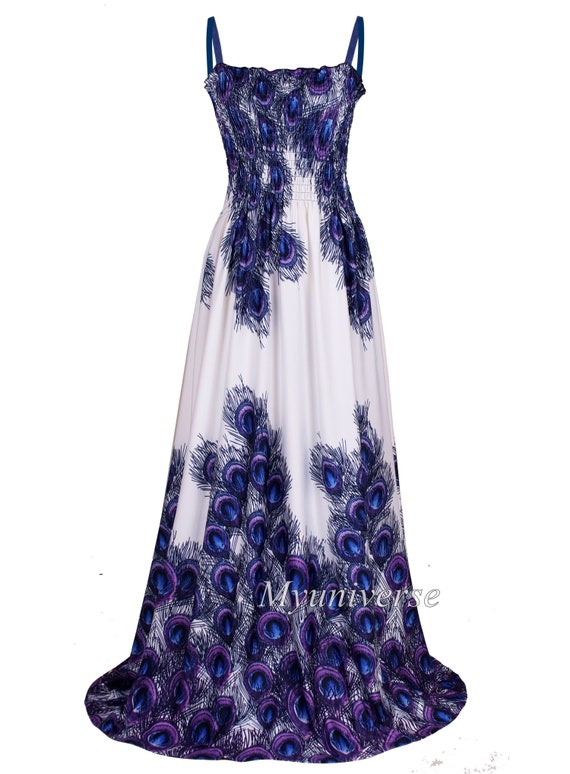 plus size peacock maxi dress