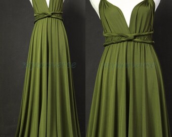 Sage Bridesmaid Dress Olive Green Infinity Dress Wrap Convertible Dress Jersey Formal Dress Gown Plus Size Clothing For Church Beach Wedding