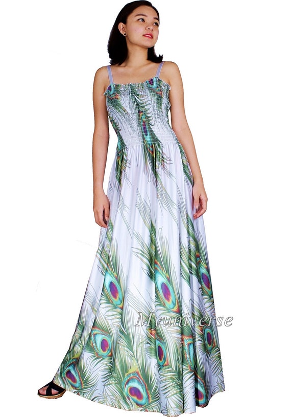plus size peacock maxi dress