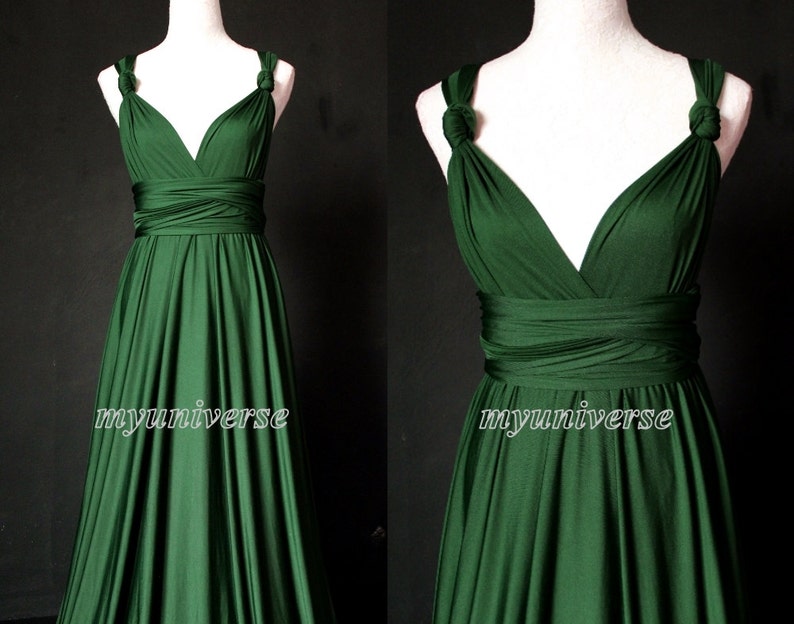 Deep Green Bridesmaid Dress Wedding Dress Infinity Dress Wrap | Etsy