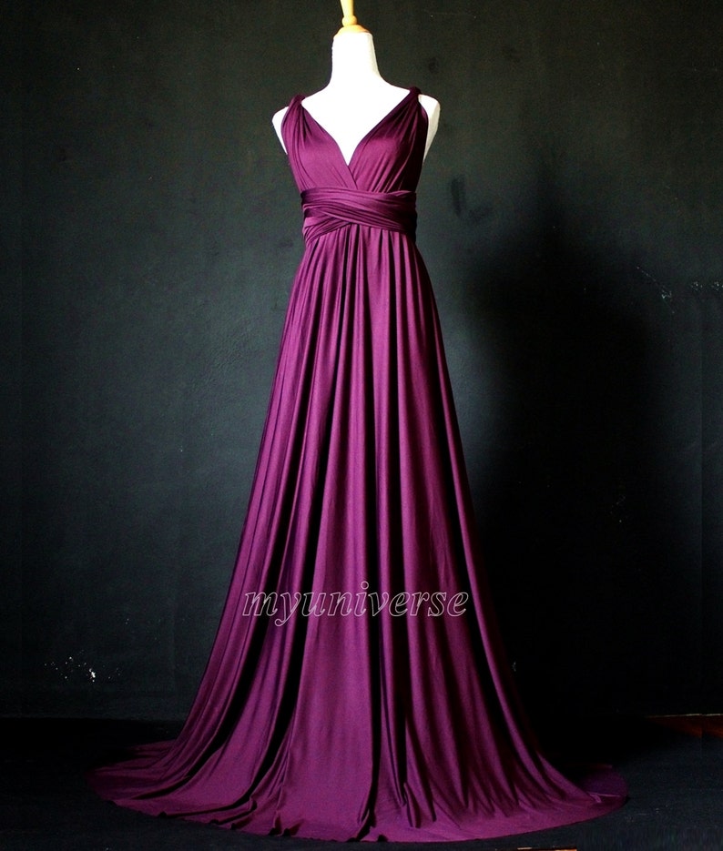 Dark Purple Bridesmaid Dress Wrap Convertible Dress Infinity - Etsy