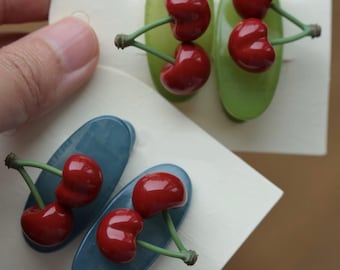 Handmade Cherry Barrette