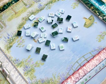 Double-Sided Leatherette American Mahjong Mat, The Garden Path