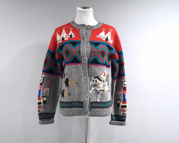 Vintage Cardigan Sweater Womens Medium Shetland Wo
