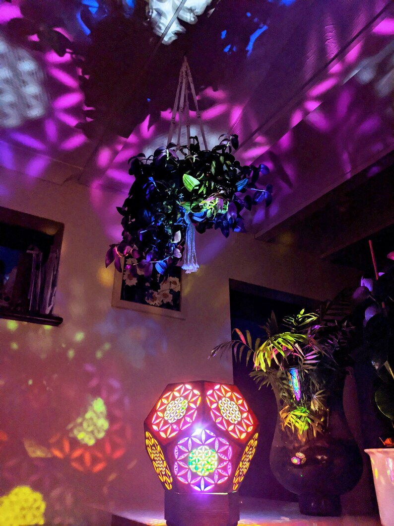 Flower of Life Desk Lamp Table Lamp Wood Lamp Bohemian Etsy