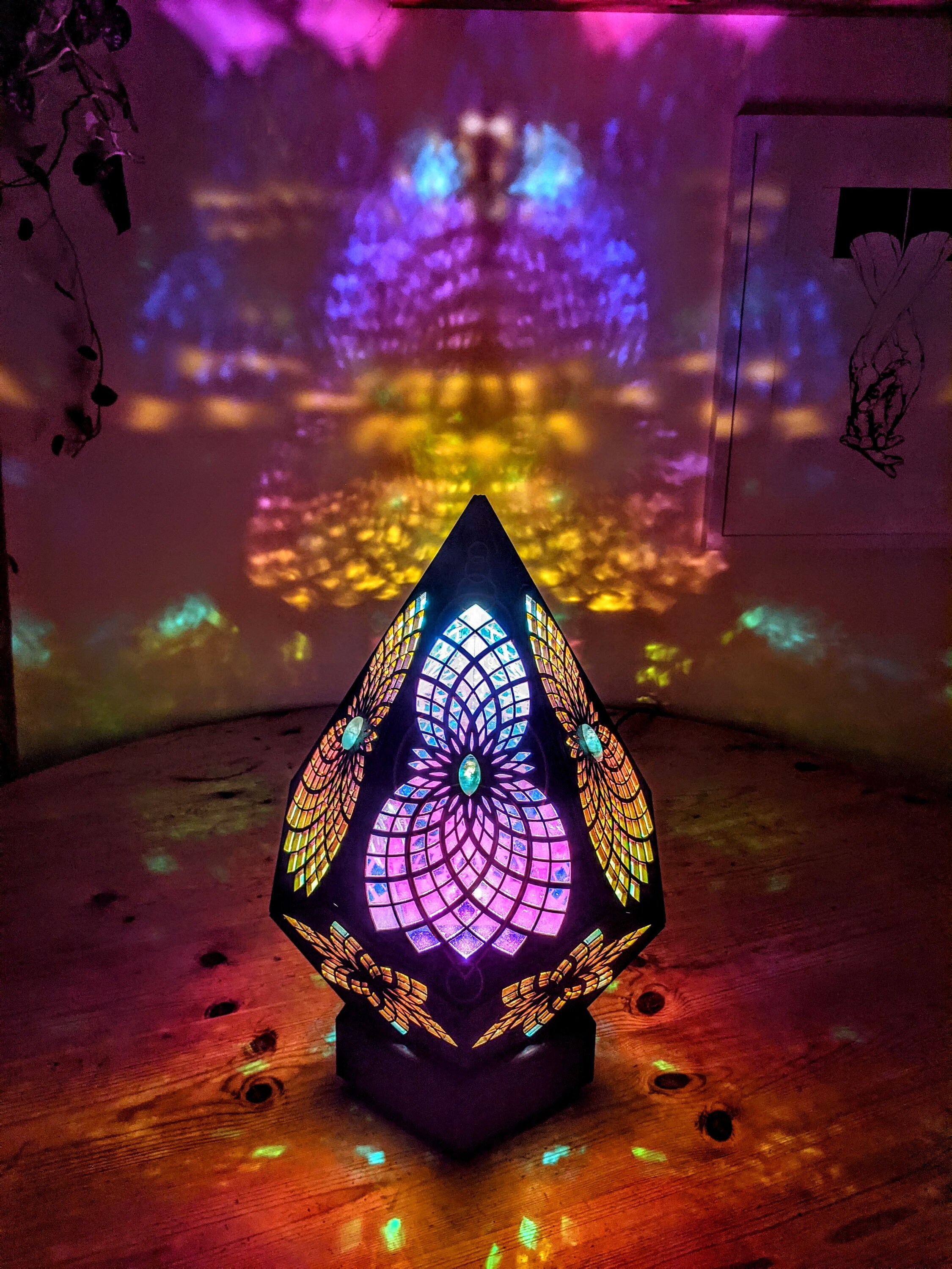 Table LampREADY TO SHIP Desk Lamp Moonstone Lamp Wood Etsy