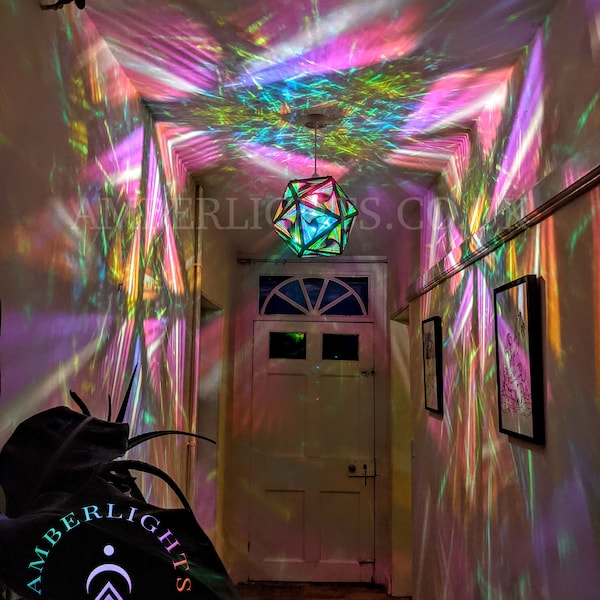 Spiral Lamp Shade Magenta, Bohemian Decor, Bohemian Light, Icosahedron, Christmas, Home inspiration, Sensory,