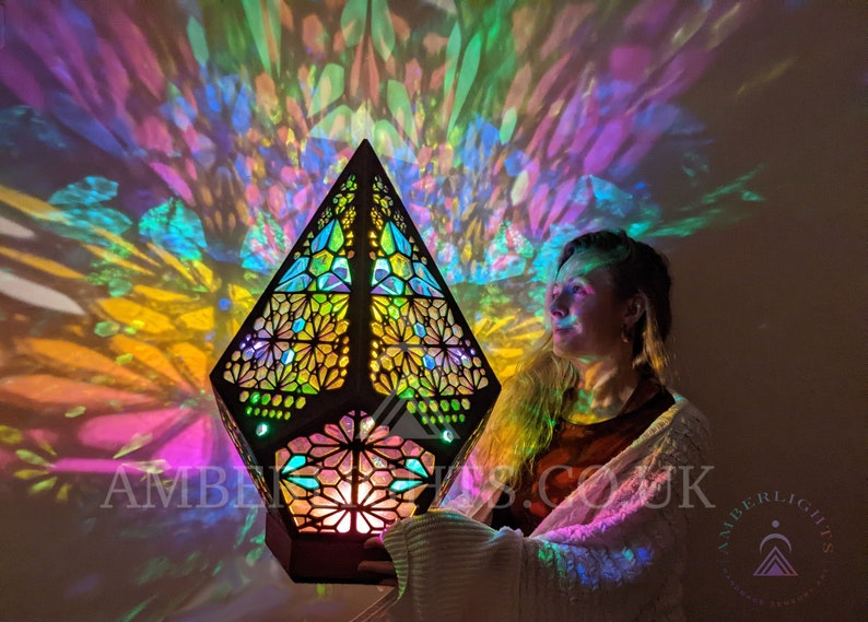 Meditation Light Wooden Large Projection Lamp READY TO SHIP Etsy