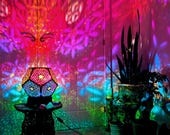 Ruby Bloom Lamp – Flower of Life Wooden Light | Spiritual Lighting for Home & Studio