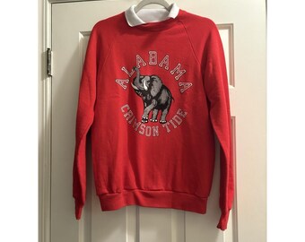Vintage Alabama Crimson Tide Medium Sweatshirt Double Collar Elephant NCAA