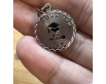SPENCER CO. 925 Sterling Silver Vintage "Graduation Day" Cap & Diploma Pendant