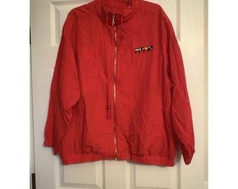 Catalina Vintage Women Lightweight Red Front Zip Sport Jacket Size 2XL