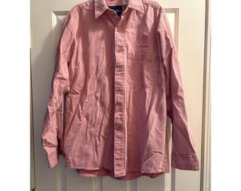 Vintage Indiana University Heathered Red Button Up Shirt Medium Three Rivers IU