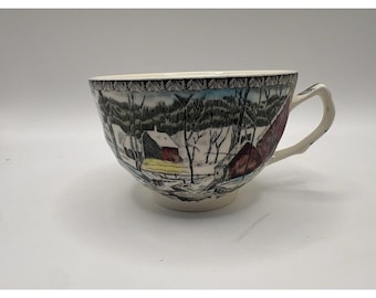 Vtg 1960s Johnson Bros. England, Friendly Village The Ice House Ceramic Tea Cup