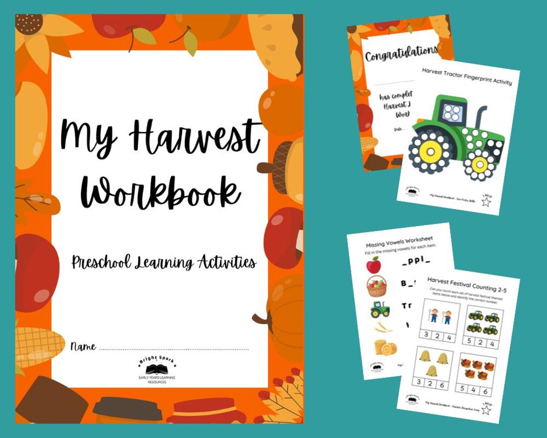 Harvest Preschool Learning Workbook: Early Years Activities (digital ...