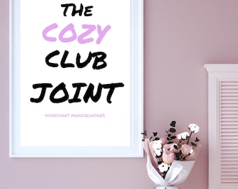 The Cozy Club Joint : Minimalist Modern Wall Art (Digital Download)