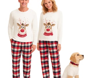 Matching Family Christmas Pajamas, Plaid Reindeer PJ Set - Matching Pajamas, Christmas Pajamas, Christmas Plaid Pajamas.