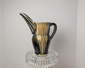 Vintage Ira Jon Burhans Stoneware Pitcher - Signed