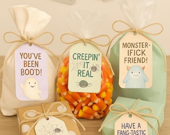 Printable Halloween Gift Tags: Spooky-Cute Favor Tags (Instant Download)