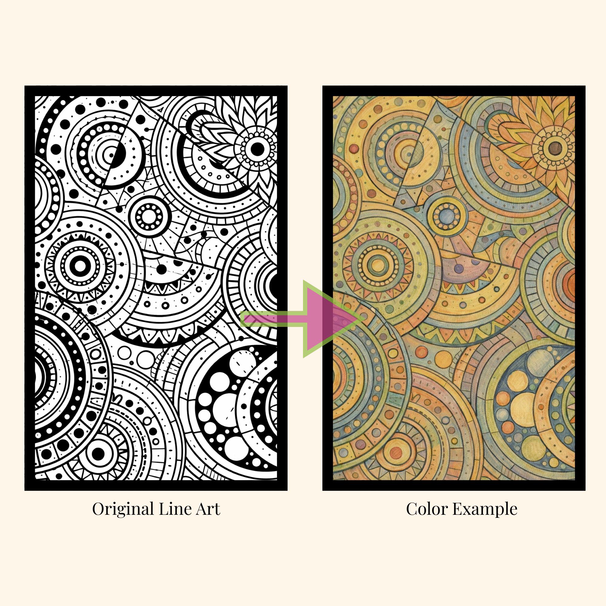 Geometric Pattern Coloring Pages | Abstract Line Art (PDF Download) - Etsy