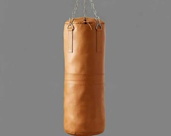究極のデラックスタンヴィンテージレザーパンチングバッグ