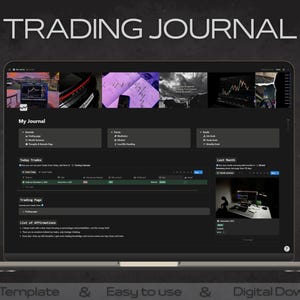 Plantilla de trading de Notion / Diario de trading / Registro de trading / Planificador / Panel de control / Forex, criptomonedas, futuros y acciones