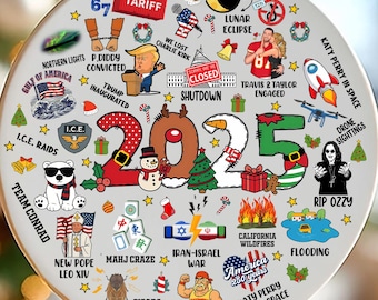 2025 Year in Review Christmas Ornament, Funny Trend Recap Ornament, Memorable Events Ornament, Major Notable Events Keepsake, Christmas Gift