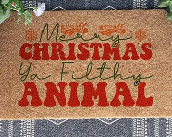 Filthy Animal Doormat, Christmas Doormat, Funny Doormat, Merry Christmas Doormat, Welcome Mat, Outdoor Mat, Holiday Decor, New Home Decor