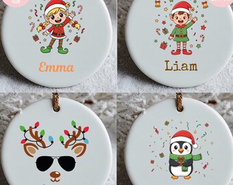 Personalized Christmas Ornament, Custom Name Snowman Face Ornament, Cute Winter Ornament, Family Christmas Gift, Personalized Cute Ornament