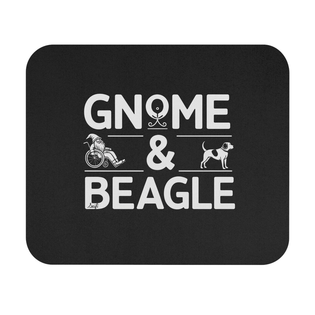 Gnome & Beagle Mouse Pad: Funny Office Decor, Pet Lover Gift - Etsy