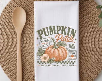 Pumpkin Patch Tea Towel | Fall Home Kitchen Decor