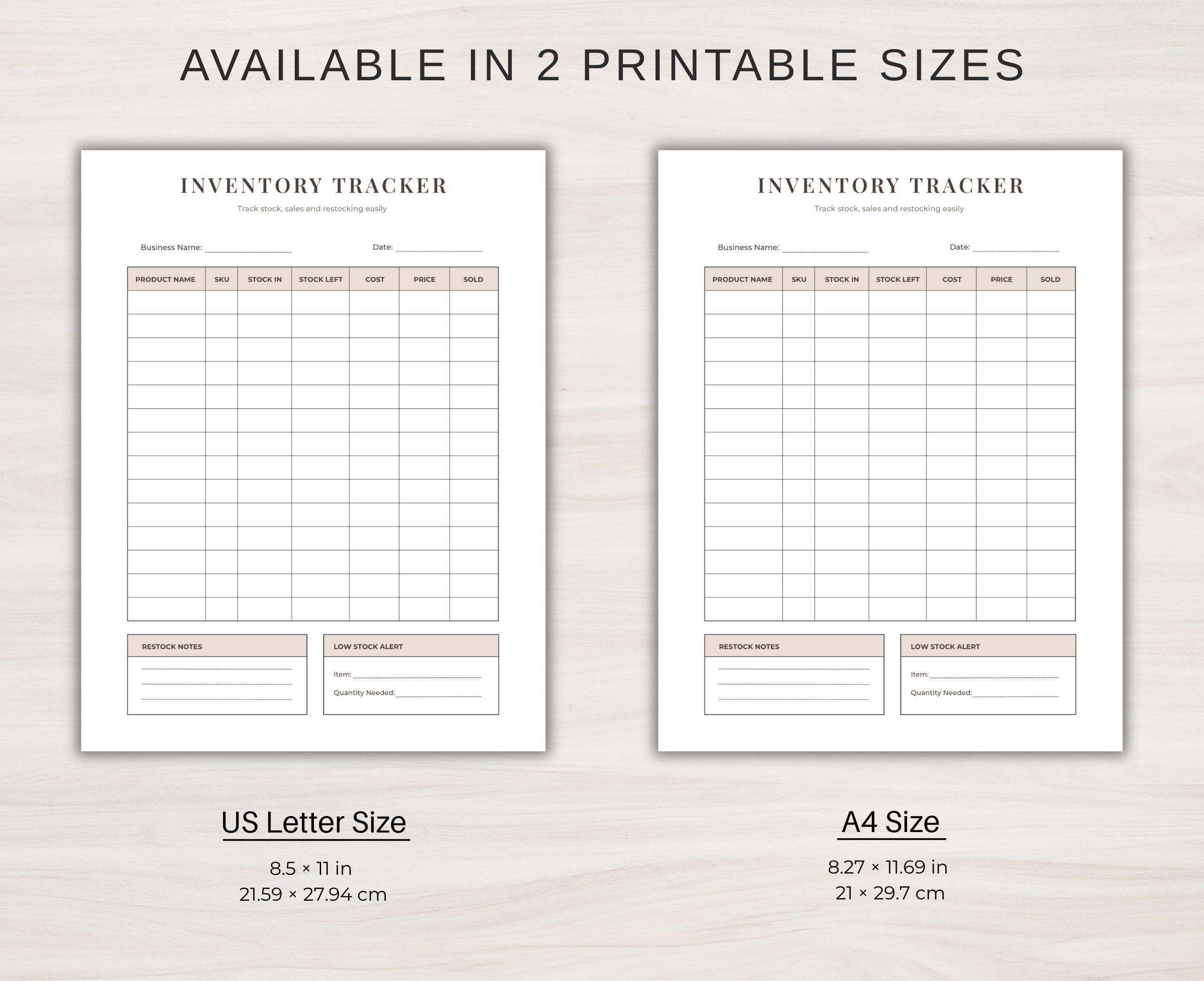 Editable Inventory Tracker Canva Template, Small Business Inventory Log ...