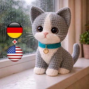 Cute Fluffy Cat Amigurumi Crochet Pattern PDF | Soft Kitten Plush Toy Tutorial | Easy Beginner Crochet Pattern