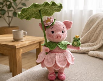 Cute Pig Crochet Pattern PDF | Amigurumi Pig Plush Toy | Kawaii Farm Animal Crochet | Handmade Pig Doll | DIY Plush Pattern
