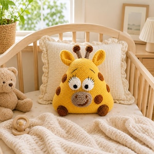 Häkelanleitung für ein Giraffenkissen (PDF), Niedliches Giraffenkissen, Amigurumi-Kinderzimmerdeko, Babykissen, Geschenkidee, Digitaler Download