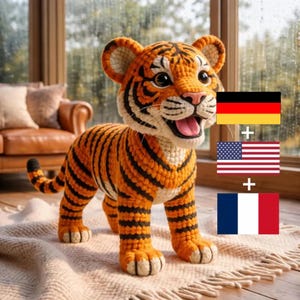 Cute Tiger Crochet Pattern PDF | Beginner Amigurumi Plush Toy | Easy Step-by-Step Tiger Crochet Tutorial | Instant Download